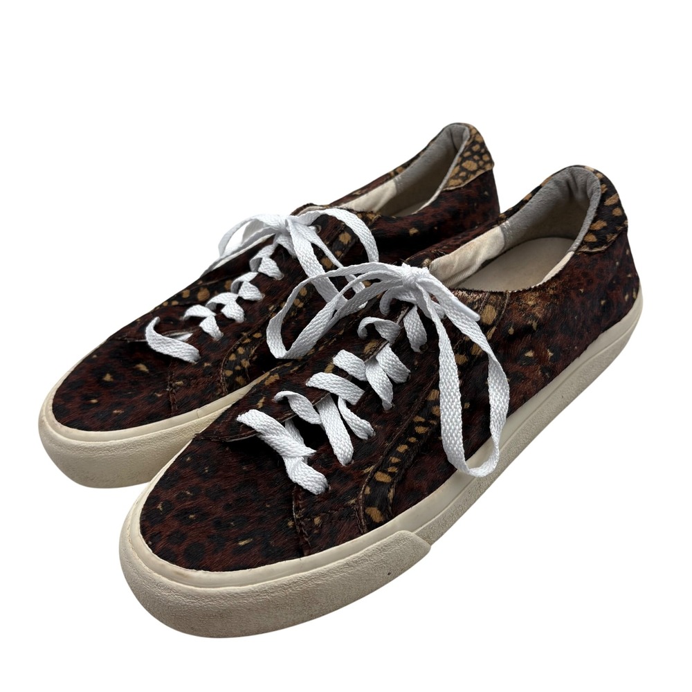 Madewell MWL MA520 Women's Leopard‎ Print Calf Hair Low Top Sneakers Size 8.5